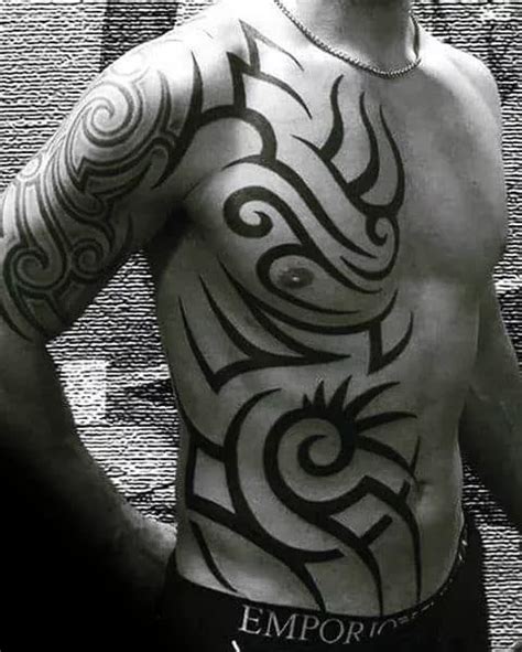 Los 40 Mejores Tatuajes Tribales De Costillas Para Hombres Ideas De
