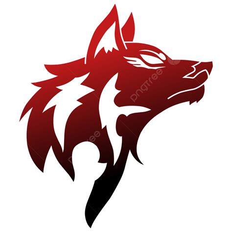Red Wolf Head Logo With Wing Marks Under Eyes Red Wolf Wolf Head