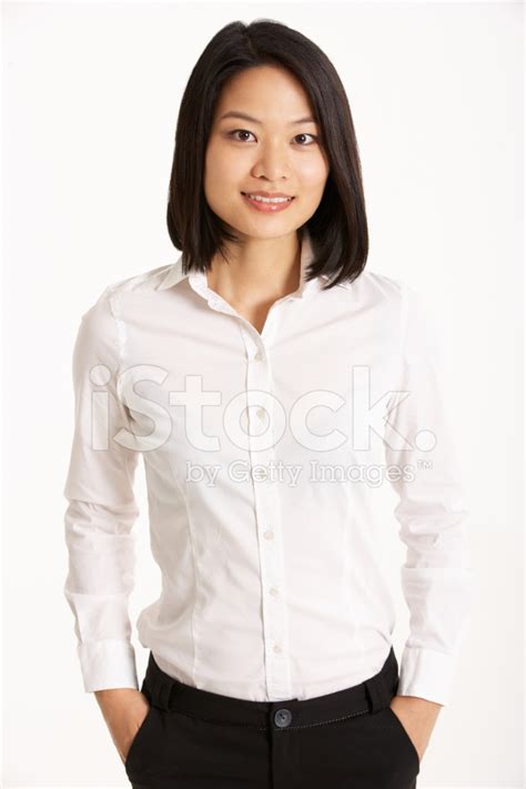 Studio Portrait Of Chinese Businesswoman Stock Photo Royalty Free