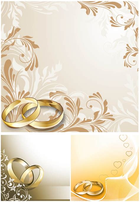 Wedding Cards With Wedding Rings Vector Free Download Ai Eps Format