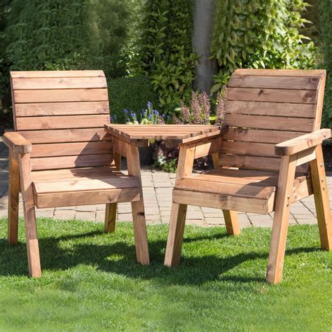 Charles Taylor 2 Seat Twin Wooden Garden Furniture Set - Ruxley Manor