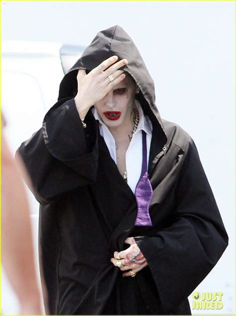 Jared Leto Sports Full Joker Makeup But Hides Costume On Suicide
