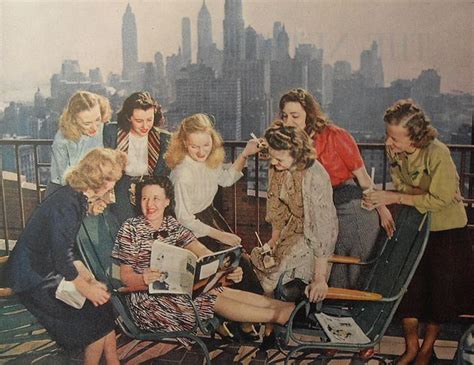 1940s New York City Vintage Women Ladies Penthouse Rooftop Vintage