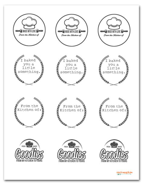 Free Printable Labels For Baked Goods FREE PRINTABLE TEMPLATES