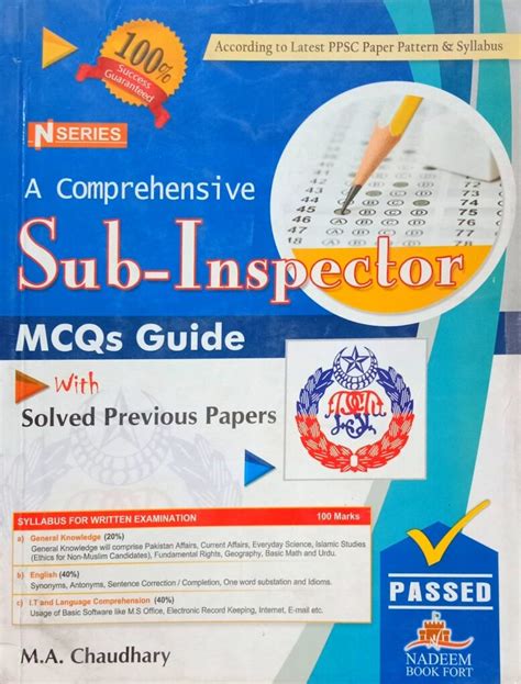 N Series PPSC A Comprehensive Sub Inspector MCQs Guide With Solved