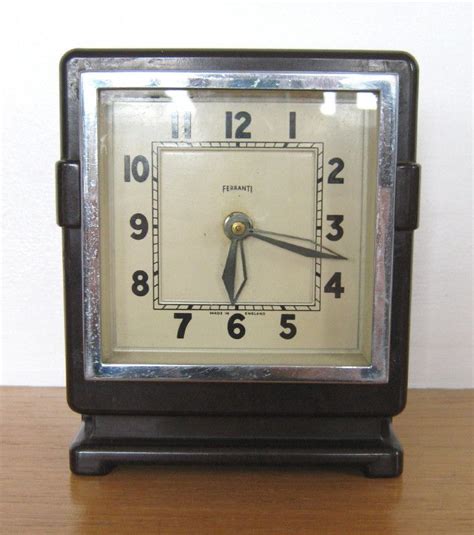 Ferranti Art Deco Modernist Vintage Electric Mantel Clock Timepiece