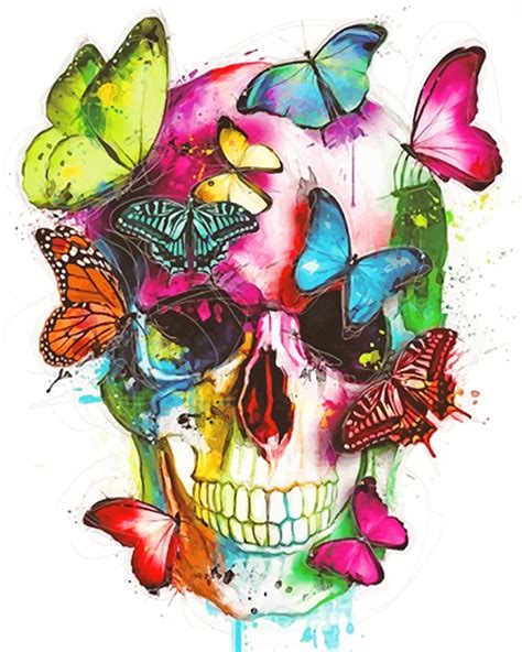 Skull And Butterflies New Paint By Numbers Paint By Numbers For Adult
