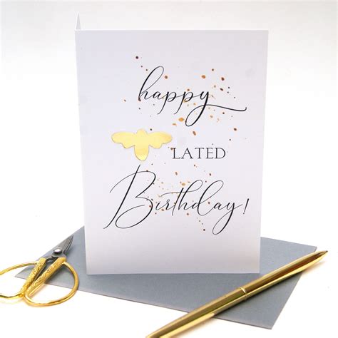 Happy Bee Lated Birthday Card Shop Online Hummingbird Card Company