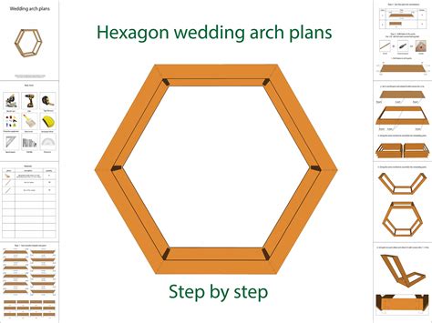 Hexagon Wedding Arch Plans Wedding Arbor Geometric Wedding Etsy