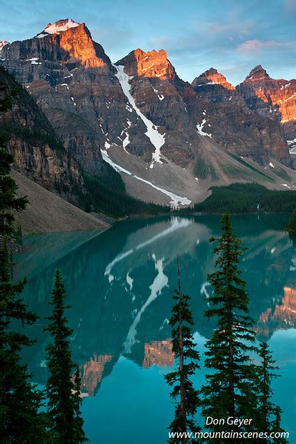 Moraine Lake Reflection Early Light On The Wenkchemna Peak Flickr