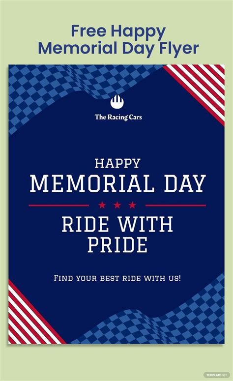 Happy Memorial Day Flyer In Eps Illustrator  Psd Png Svg Word