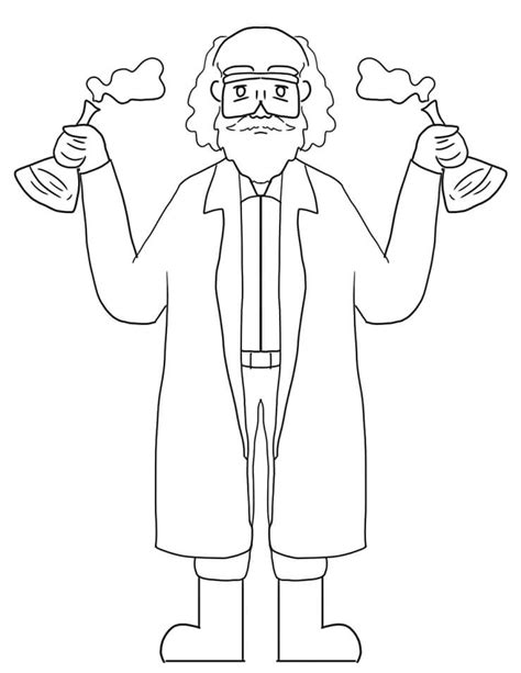 Scientist Girl Coloring Page