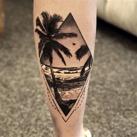The one above is very simple but it. Custom palm tree design done by me! | Sunset tattoos, Palm ...