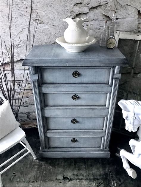 Chalk Painted 4 Drawer Dresser In Louis Blue Painting Furniture Diy