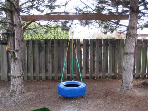 Tire Swing Between Two Trees Backyard Fun Pinterest