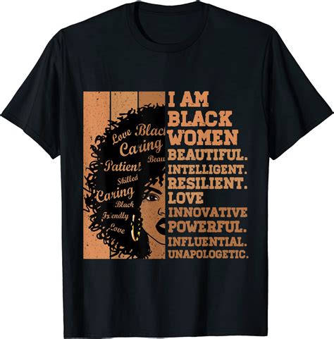 I Am Black Women Black History Month African American T Shirt