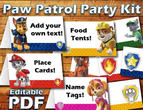 Free Printable Paw Patrol Food Labels