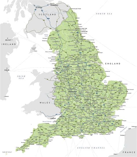Large Detailed Highways Map Of England With Cities England United Kingdom Europe