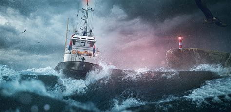 Ship Sea Lighthouse Storm Stock Photo Download Image Now Storm