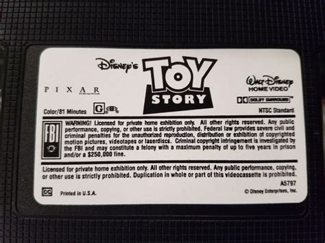 Toy Story 1996 Vhs Disney Toys Video Tapes Story