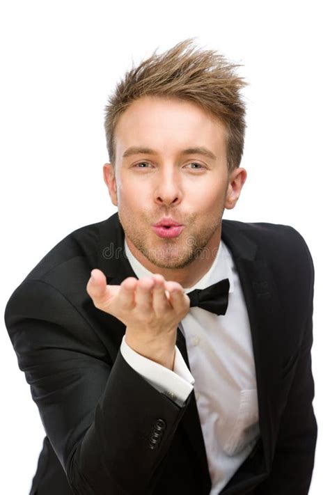 Portrait Of Business Man Blowing Kiss Stock Image Image Of Color