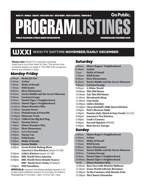 Wxxi Program Guide November 2020 By Wxxi Public Broadcasting Issuu