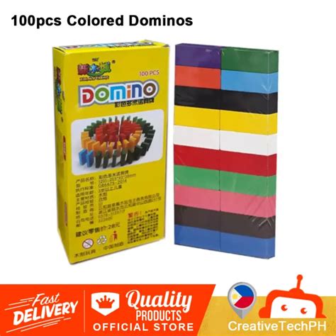 100pcs Colored Dominos Authentic Domino Standard Wooden Dominoes Blocks