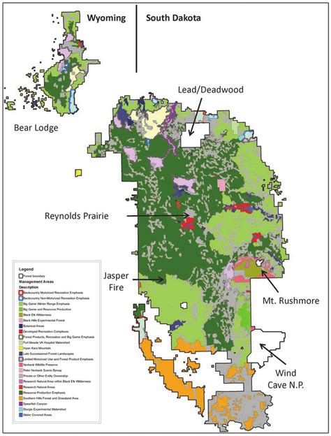 Map Of The Emphasis Areas On The Black Hills National Forest All Of