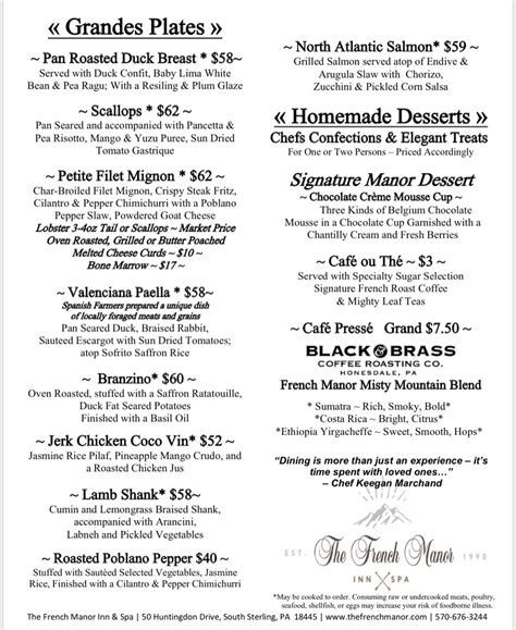 French Manor Inn and Spa on Twitter: "Our restaurants new spring/summer