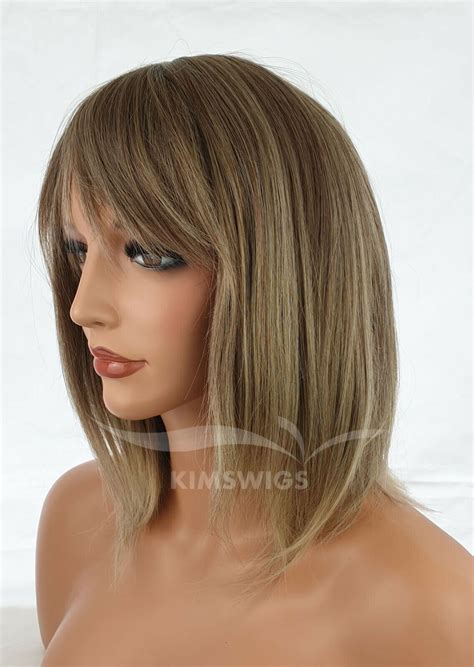Light Brownblonde Mix Wig Ladies Womens Razor Cut Shoulder Length Uk Seller Ebay