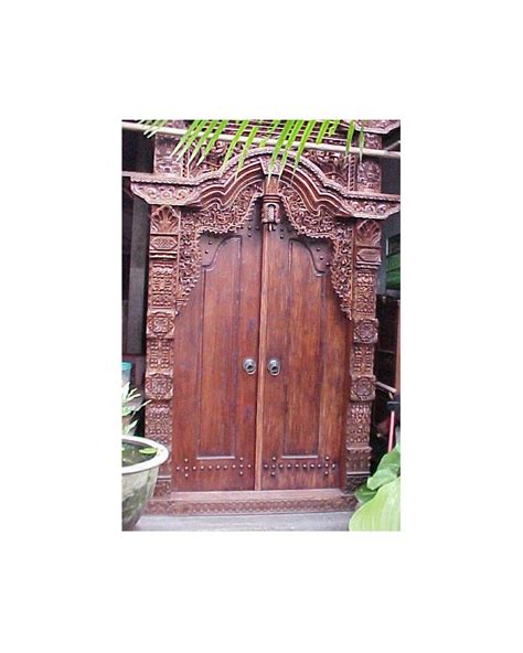 Wooden Traditional Javanese Carving Doors Gebyok Surya Java