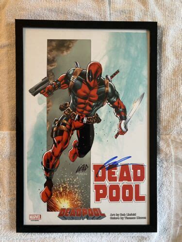 Rob Liefeld Signed Deadpool Poster 11x17 Framed New Mutants 98 Cable