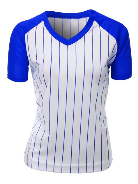 Fashionoutfit Women S Casual Cool Max Striped Short Sleeve Baseball V Neck T Shirt Walmart