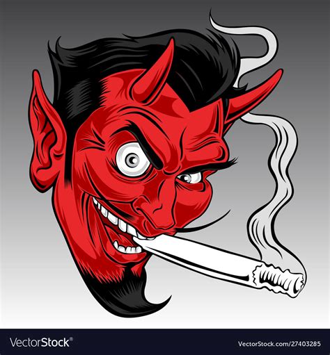 Devil Tattoo Smoking Red Royalty Free Vector Image