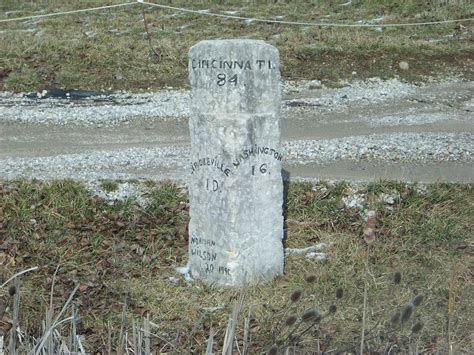 Old Stone Mile Marker On Us Rt 22 Between Circleville And Washington