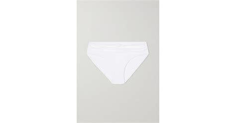 Melissa Odabash Bel Air Ruched Ribbed Bikini Briefs In White Lyst
