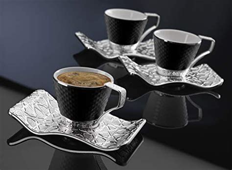Demmex Pieces Stunning Espresso Turkish Coffee Cups With Metal