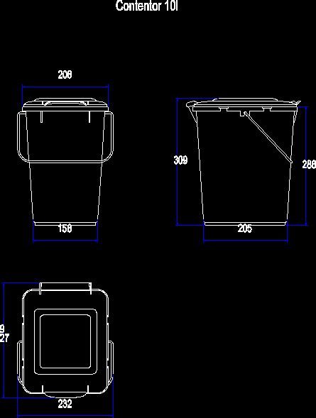 Plastic Container Views Dwg Block For Autocad Designs Cad