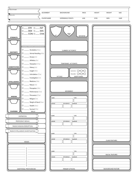 My 5e Character Sheet A Year In The Making Dnd