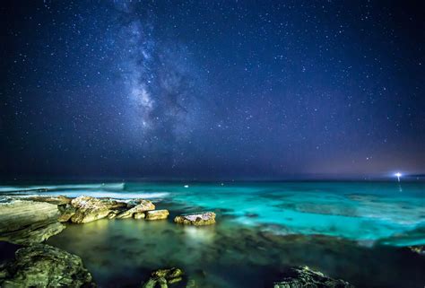 Sea Rocks Night Sky Stars The Milky Way Wallpaper 2048x1390 197279