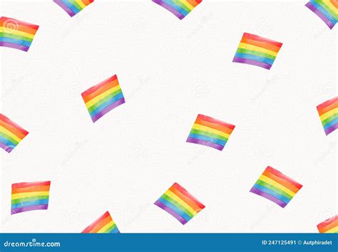 rainbow flag brush style isolate on white background lgbt pride month watercolor texture concept