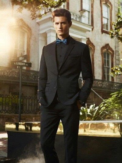 Blue Bow Tie Men Work Outfits Teacher Outfits Ryan Kennedy All Black Suit Blue Bow Tie Bow