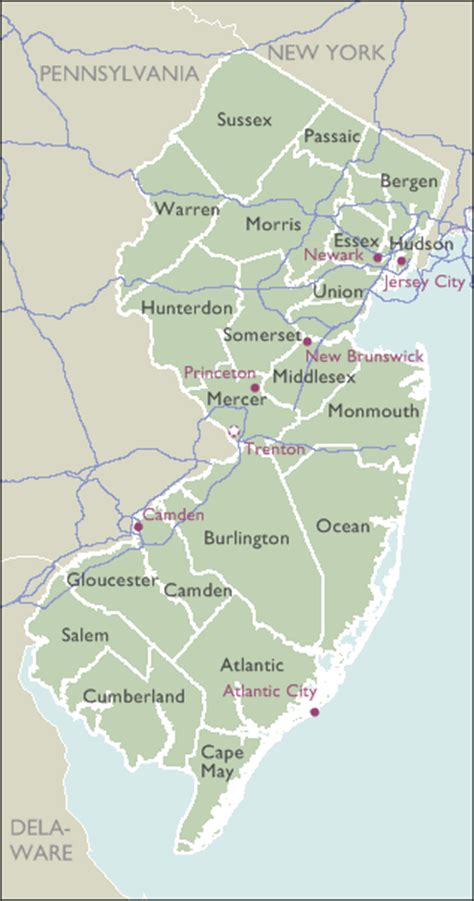 County 5 Digit Zip Code Maps Of New Jersey