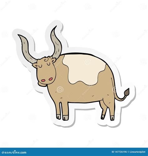 Sticker Of A Cartoon Ox Stock Vector Illustration Of Character 147726196