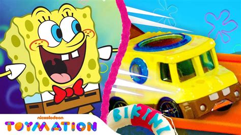 Spongebob Toy Cars Super Speed Race In Bikini Bottom 🚗 Toymation Youtube