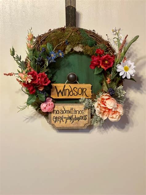 Hobbit Hole Door Wreath Bag End Bilbo Baggins Door 14 Etsy In 2022