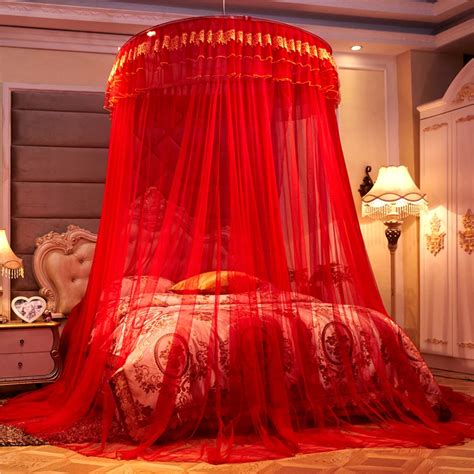Bedding Elegant Lace Mesh Bed Mosquito Canopy Princess Round Dome