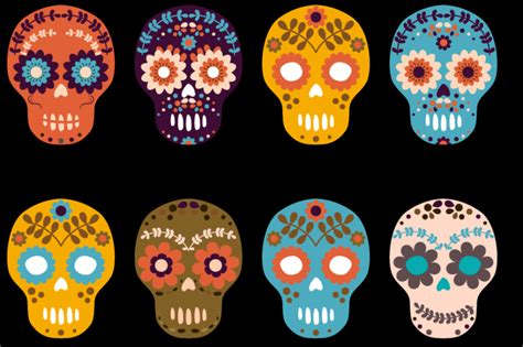 Sugar Skull Flower Skulls Halloween Clipart Day Of The Dead By