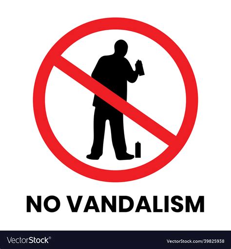 No Vandalism Safety Sign Sticker With Text Vector Image