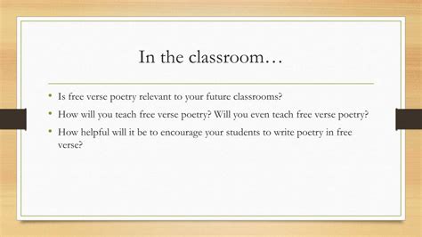 Ppt Free Verse Poetry Powerpoint Presentation Free Download Id4391925